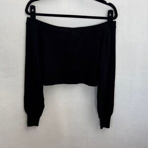 Garage Off-Shoulder Black Women's Sweater Top